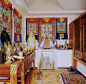 中式古典风格三居200平别墅过道地毯壁画装修效果图