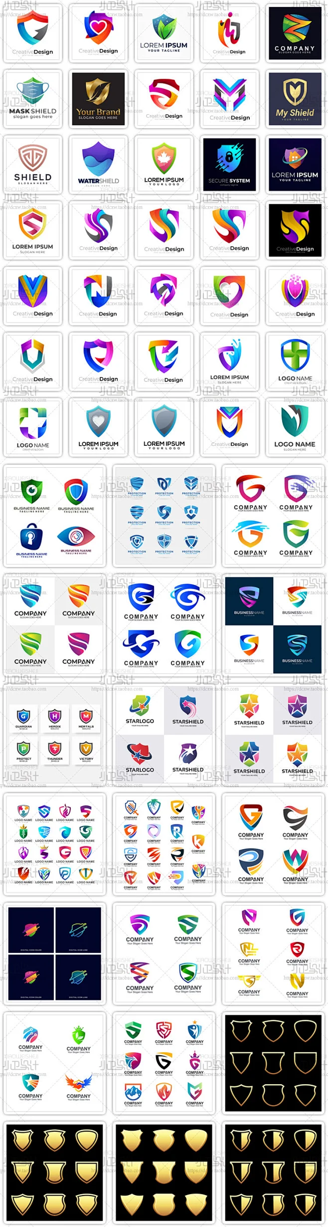 ai矢量盾牌安全保护字母标志商标logo图标店标头像平面设计素材图-淘宝网-花瓣网
