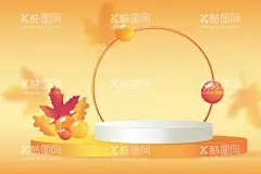 秋季产品展台背景  - 源文件下载【酷图网】圆台,橙色,橙黄,3D,C4D,3D三维立体,主图,展板,几何,场景,展台,展示,海报,立体,素材,背景,促销,电商展台,秋叶,枫叶,秋季电商展台,淘宝商品展台,天猫商品展台,立体商品展台,3D商品展台,促销商品展台,商品主图背,商品展台,商品背景,电商背景,秋天背景,秋季新品,秋冬新品,秋日上新