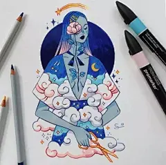 美的不要不要的手绘插画，这配色太绝了_昙花 : 在小编看来Sibylline 笔下的女孩用一位作家朋友说的话，“醉里挑灯看花”，是有意思的事：等待羞涩的美人，在在千呼万喚中，一点一点地展现它的秀色。人呢，以百年记，也不过是三万六千五百多天，在历史长河…