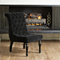 Juliette Black Tufted Velvet Accent Chair transitional-chairs