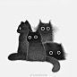 艺术家Luis Coelho笔下炸毛的小黑猫（ins：purr.in.ink） ​​​​