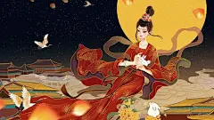古风美女敦煌飞天插画中国风美女汉服手绘插画人物