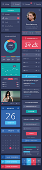 Flat Design UI Components : Brand new UI kit that includes a set of beautiful, flat components, which can be used to create websites and applications. All the elements in this kit are editable and available in a single, well-organized PSD file.