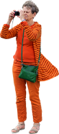 #316 - Skalgubbar : A-L in ‘skalgubbar orange’ shooting against the wind at the Louvre, Paris.