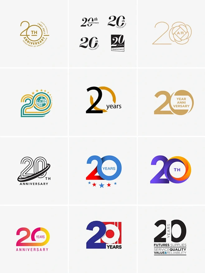 【653期】20周年数字logo设计集合 - 小红书