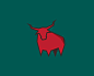 红牛图标设计 棱角 红牛 公牛 动物 抽象 几何体