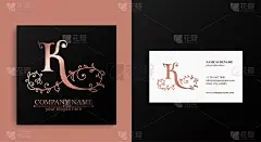 Premium Vector K标志。字母、字母和名片。精英公司的个人标志或标志。