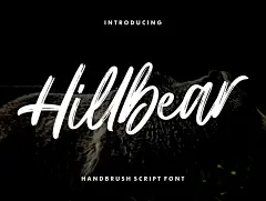 Hillbear潮流书法手写体logo标识杂志请帖海报标题草书英文字体-淘宝网
