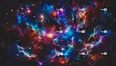 Ai产生的 宇宙 星云 星星 辐射 星系 蔚蓝的 品红 琥珀色