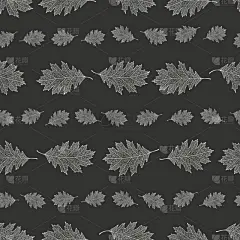 seamless pattern from the snowy leaves of red oak