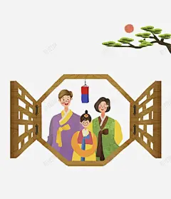 窗前的一家韩国人 融洽 血缘 韩国人 元素 免抠png 设计图片 免费下载 页面网页 平面电商 创意素材