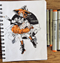 #inkwonderland17 day 1: pumpkin witch :^D
I spent way too much time on this there's no way I can do this on week days _:(´ཀ`」 ∠):
~~~
#inktober#inktober2017#drawing#art#ink#micronpen#copicmarker#witch#pumpkin#イラスト#イラストレーション#copicsketch