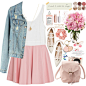 #valentinesday2016 #happyvalentinesday #cute #Pink #denimjacket #croptop #BackToSchool #valentino #personalstyle #beoriginal #love 

Valentine's outfit doesn't look only in any shades of red color. Pink is beautiful, romantic, sweet color for Valentine's 