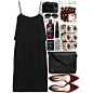 A fashion look from March 2015 featuring black dress, high heel shoes and messenger bag. Browse and shop related looks.