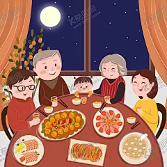 一家人团圆素材  【酷图网】一家人,团圆饭,年夜饭,过年,春节,中秋,思念,家庭,喜庆,手绘,海报,福字,阖家团圆,新年插画,新年素材,团圆素材,过年素材,节日素材,设计素材,
