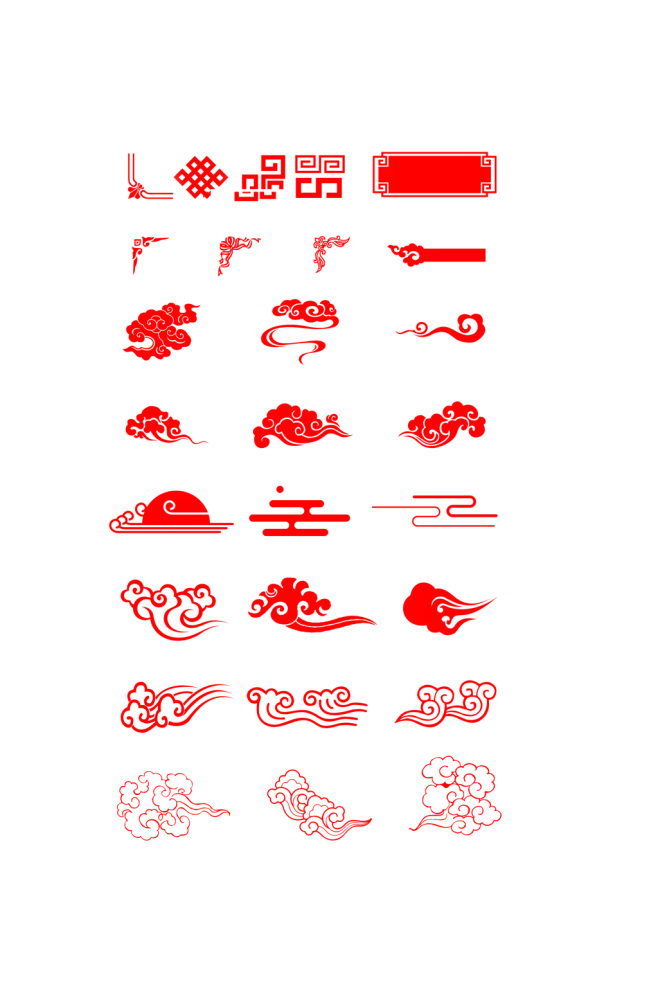 2021年中国传统花纹边框画笔免抠元素