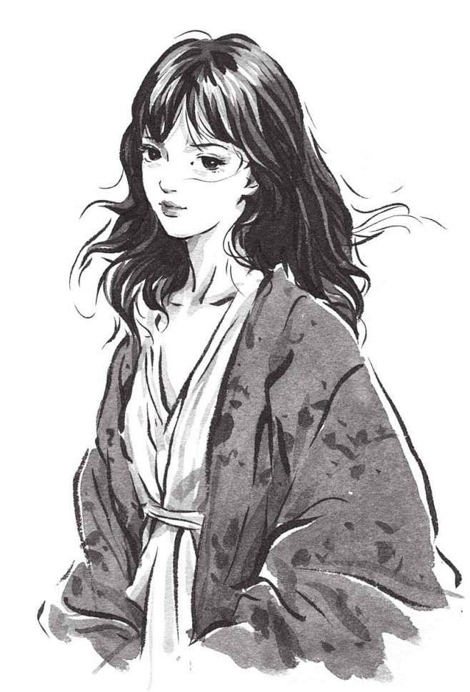 黑白画意：水墨速写美少女绘画教程-迟迟编...