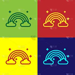 云,彩虹,分离着色,彩色图片,图标,华丽的,天气,春天,光谱色,弯曲