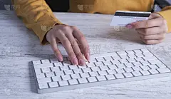 女商人银行卡电脑