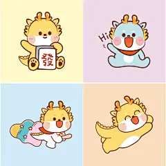 小飞龙头像卡通可爱插画生肖IP阿茹插画龙年图片龙年头像