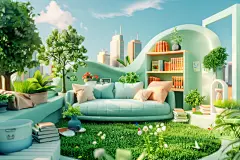 3D家居电商商铺户外场景渲染