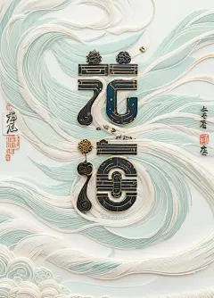 AI字体，花海