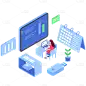 互联网元素人物场景贴纸-SVG9