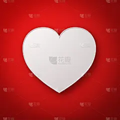 情人节快乐白色的心在红色