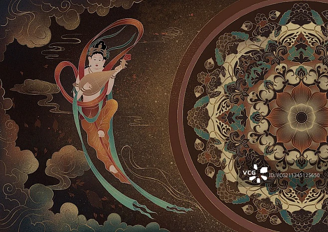 敦煌十二飞天图片素材图片_000图片素材-花瓣网