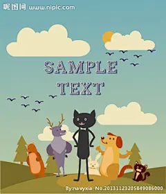 卡通插画 卡通背景 鹿 卡通动物 生日卡通 矢量素材