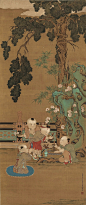 清-丁观鹏-童子浴佛图