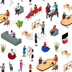 设备用品,三维图形,人,协同工作,四方连续纹样,商务,计算机,壁纸,女人,沟通