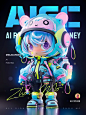 AI绘画3D卡通IP形象潮玩附Midjourney关键词