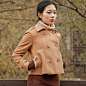【自觉】2012秋装新款毛呢外套女装 复古双排扣 羊毛呢短外套女款