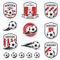 红色足球logo设计图片