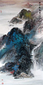 Splashing color of landscape paintings Lake and Mountains Chinese Ink Brush Painting, 137x68cm Chinese wall scroll painting Artist original works of handwriting Rice paper Traditional art painting. USD $ 1475.00