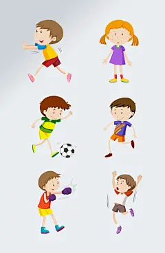 儿童小孩手绘插画元素