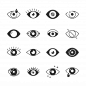 Eye icons. human vision and view signs. visible, sleep and observe symbols Premium Vector