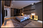 现代棕色地毯白色木质双人床创意床头柜简约卧室