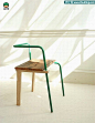 打破传统的家具设计-钢管和木头组合的椅子