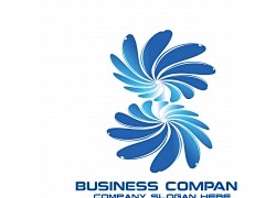 蓝色齿轮花LOGO设计