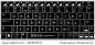 Modern black and white laptop bluetooth keyboard isolated. Vector illustration