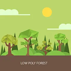 扁平化风景手绘风景风景剪影森林山川河流精美风景插画矢量素材-淘宝网