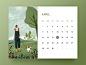 April desk calendar ui banner illustration