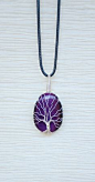 Tree of Life silver wire wrapped Purple by RecycledBeautifully