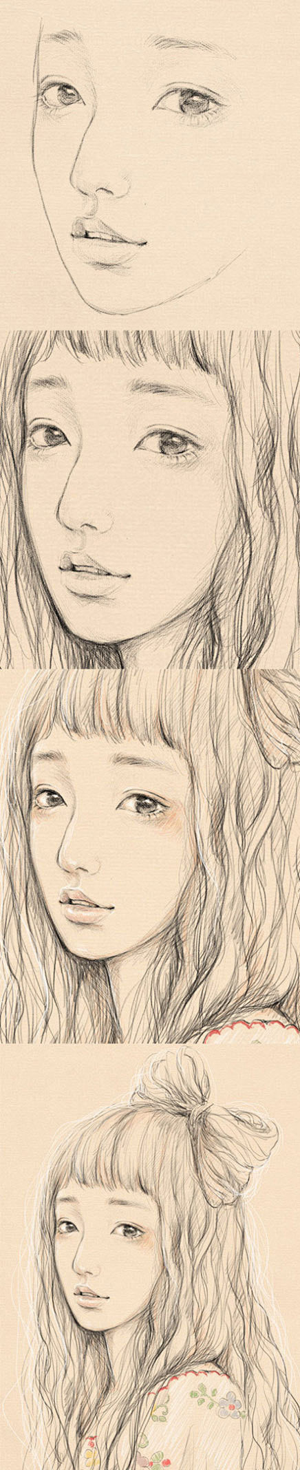 @手绘学堂：超美~气质美女·素描线稿