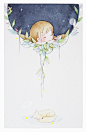  水彩 彩铅 女孩 狐狸 唯美
