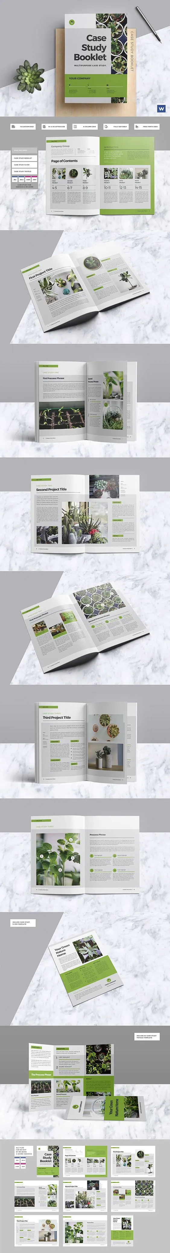 Clean & Professional Case Study Booklet Template InDesign INDD - 16 ...