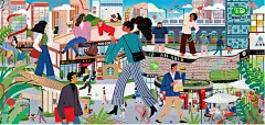 布林商业地产插画特辑-古田路9号-品牌创意/版权保护平台
